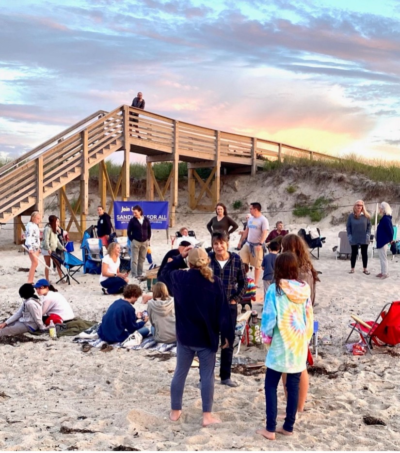 Sandwich for All’s first annual bonfire on the beach.